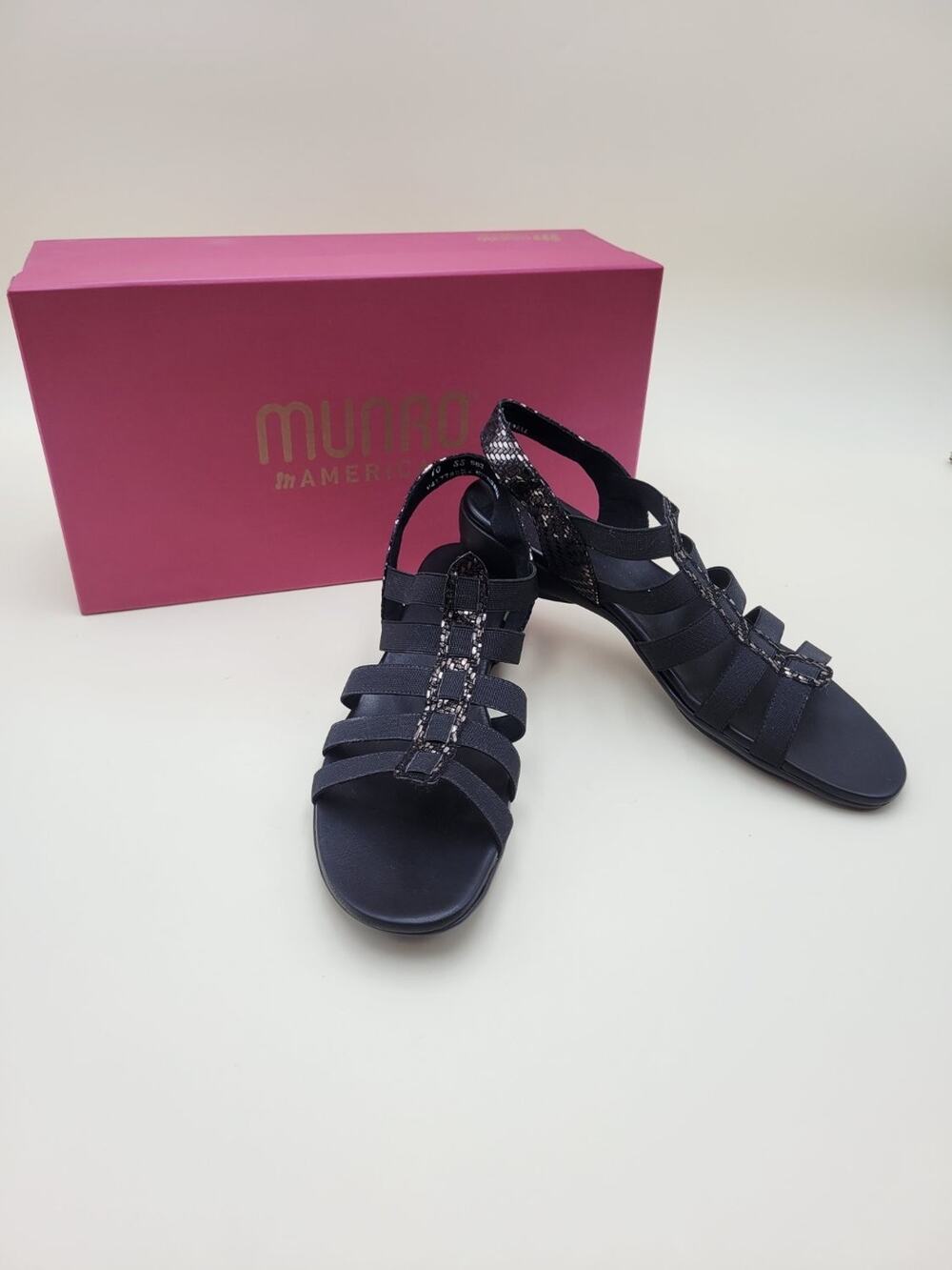 Munro American Darian Sandals Women's 10 SS Gray Stretch Slingback MU 4263 GU